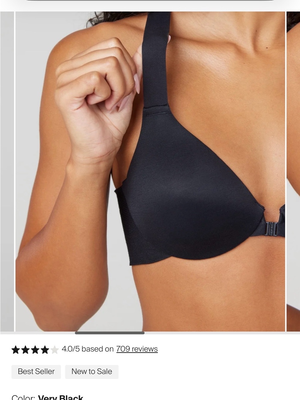SPANX Very Black Smooth Front-Close T-Shirt Bra lellujah